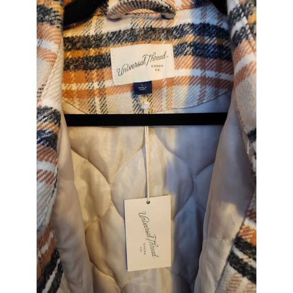 NWT Universal Thread Coat Oversized Plaid Quilted Jacket Sz Large - Picture 9 of 13